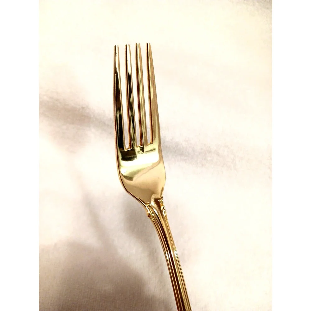 F.B. Rogers Gold‎ DINNER FORK Chippendale Gold Electroplate HOLIDAY WEDDING VNTG